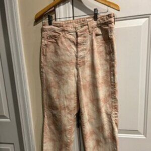 Women's Jeans Adriano Goldschmied 31R Rust & Beige High Rise Button Enclosure